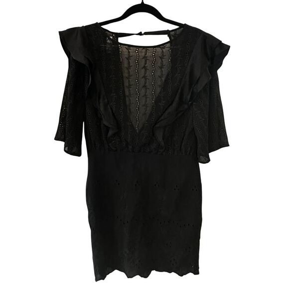 Free People Mackenzie Mini Dress - Black Eyelet + Open Back - Size 8 – NWT 🔥✨ - Picture 4 of 12